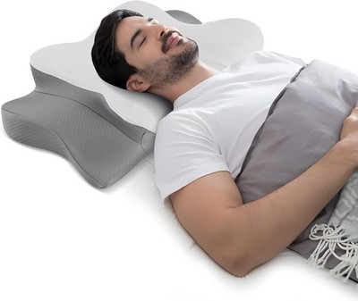DONAMA Seitenschläfer-Kissen ergonomisch, 60x40 cm, weiß, für Rücken- und Seiten