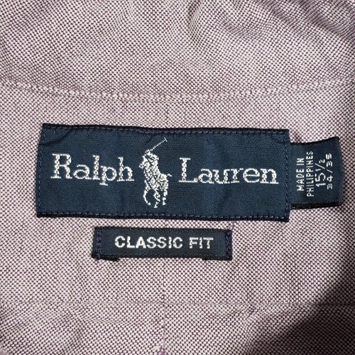 Polo Ralph Lauren OCBD Shirt Men's 15 1/2 34/35 Red Classic Oxford Flesh Pony - Picture 5 of 9