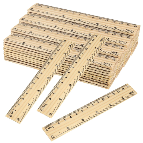 216 Pack 6 Inch Wood Ruler, 2 Scales 15 cm Wooden Straight Rulers ...