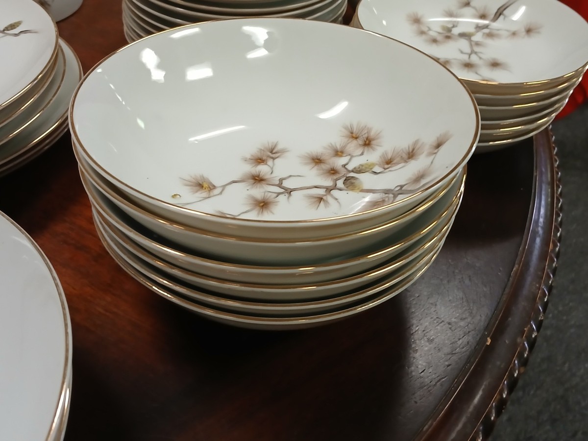 Wentworth Fine China Golden Pine 7279 48 Pieces Set Service for 6