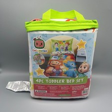 CoComelon 4-Piece Toddler Bed Set Kids Bedding Sheets Pillowcase Bedspread New
