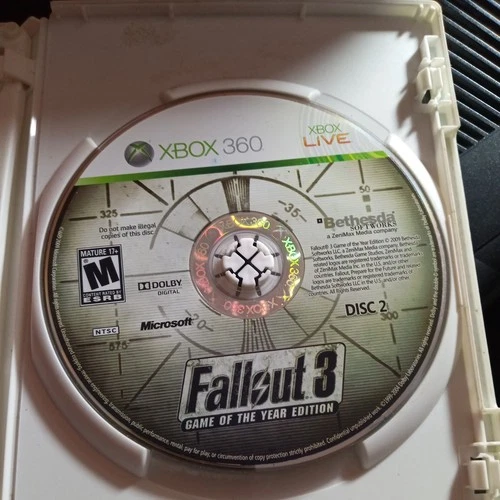 Fallout 3 - Game of the Year Edition (Microsoft Xbox 360, 2009) Disc 💿 only.