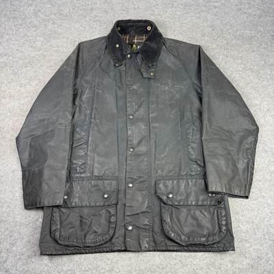 Vtg Barbour Jacket Mens C38 97CM Navy Beaufort Wax Coat Field Country England