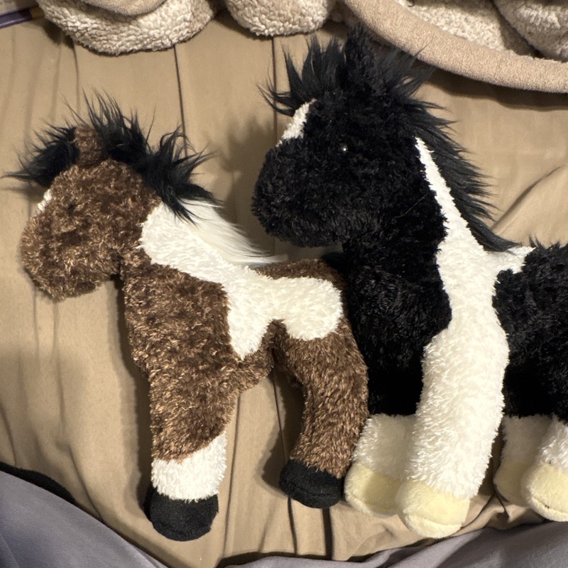 Douglas Horse Plush Stuffed Animals Lot of 2 Washable Brown/White/Black 6-14in