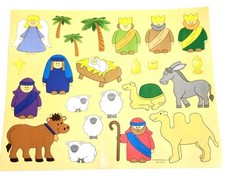 Nativity Christmas Scene Stickers. Large. Sheet. 22 Count Per Page.