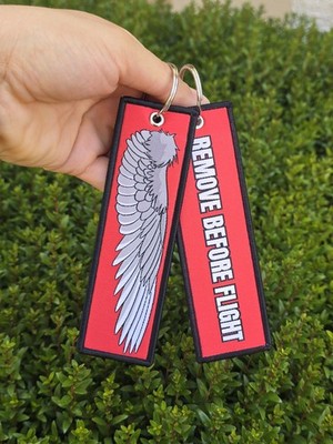 Remove Before Flight Woven Jet Tag Keychain