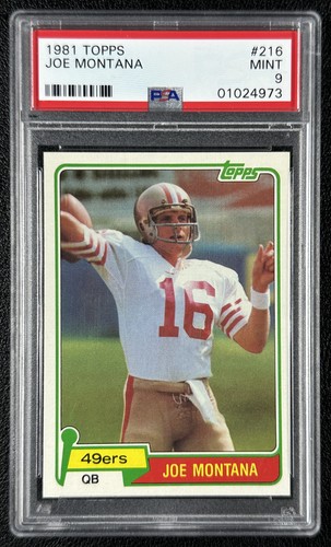 JOE MONTANA PSA 9 1981 TOPPS FOOTBALL #216 ROOKIE RC MINT 49ERS