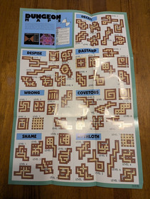 NES Ultima: Warriors of Destiny Land of Britannia Map / Dungeon Poster Insert