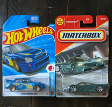 Hot Wheels Matchbox 1:64 Diecast Lot 2 Subaru WRX/McLaren F1 GT Unopened