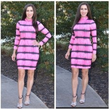 ALICE + OLIVIA Delora Tie Dye Mock Neck Mini Dress Size 4
