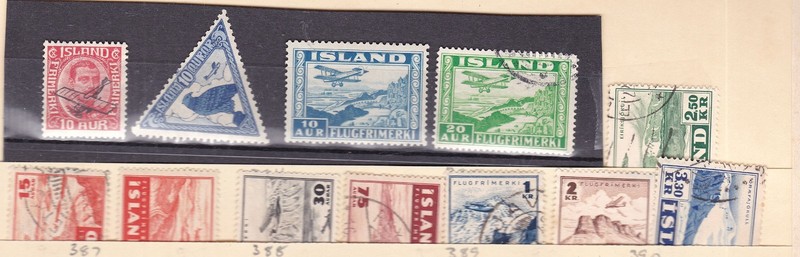 ICELAND ^^^BOB   x12 hinged   and used AIR POSTS    @#  ga3881ice91