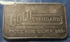 A Vintage Engelhard Gold Standard 1 Troy Ounce Oz. Fine Silver .999 Bar