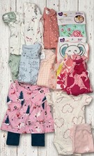 NWT/NWOT Baby Girls Mixed Clothing, Bibs  Burp Clothes Lot, Sizes 0/3M  3/6M