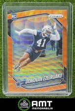 Donovan Ezeiruaku RC 2025 Panini Prizm Orange Wave 12/65 Dallas Cowboys #314
