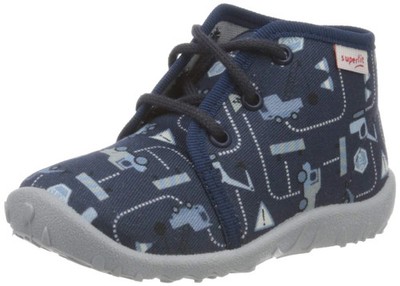 Superfit Kinder Schnürschuhe Blau Gr. 28 Grafisch Freizeit Textil