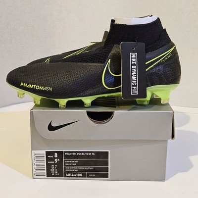 Nike Phantom Vision Elite DF FG Black Volt Soccer Cleats (Sz 8 Men's) AO3262-007