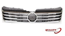 Main Centre Front Bumper Grille Silver & Chrome Slats Fits VW Passat B7 11-14