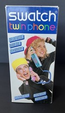 Swatch Twin Phone Black Dial Touch Ring W/ Box 80s 90s Retro TXB101 NOS Rare 
