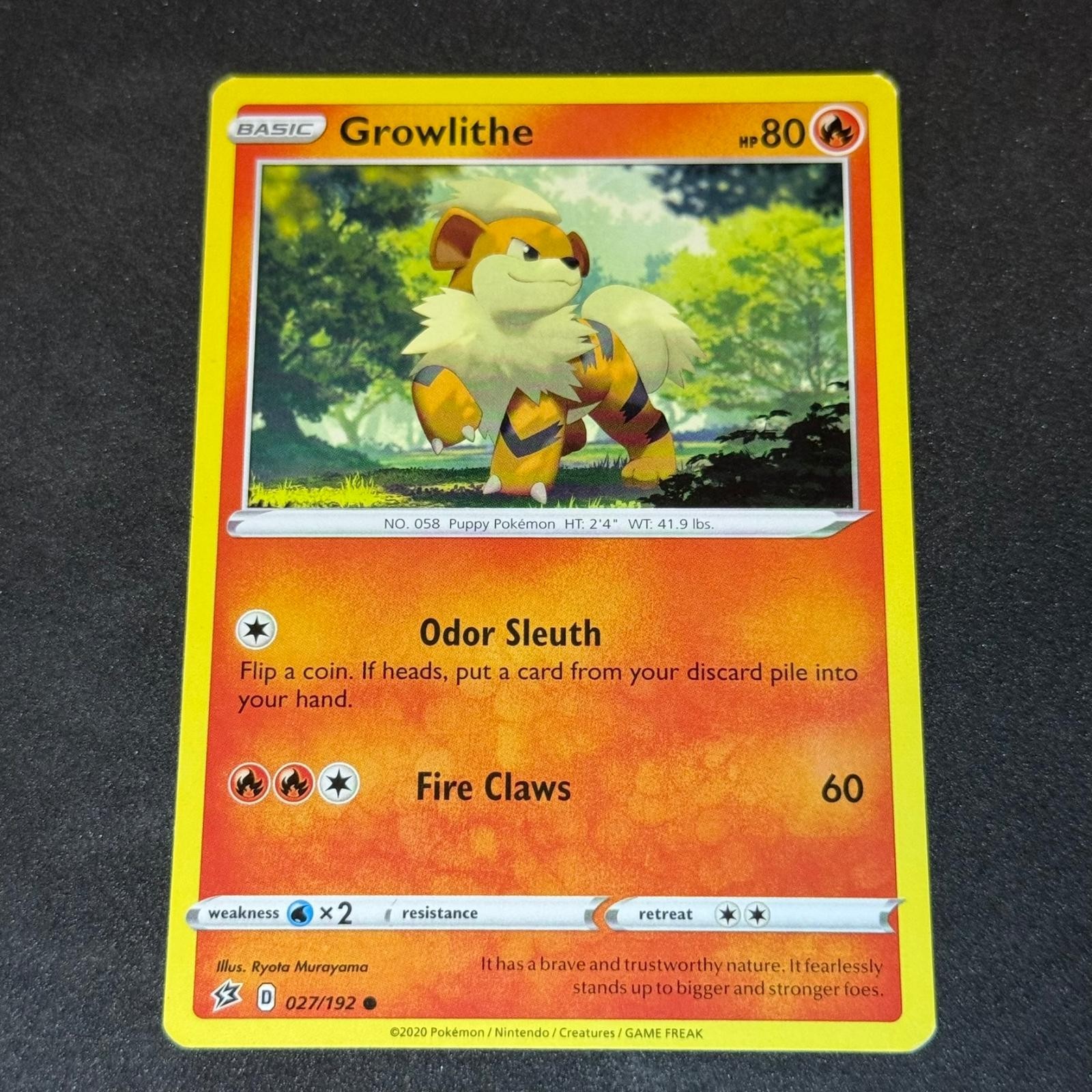 Growlithe 027/192 Common Rebel Clash Pokemon Near Mint