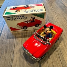 Vintage Mickey Mouse Mercedes Benz Tin Toy Car MASUDAYA Japan w/ Box