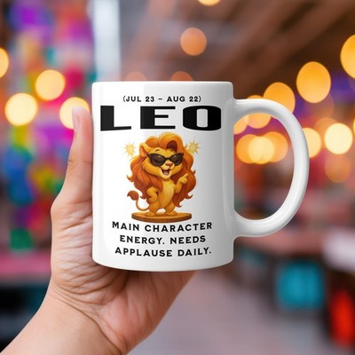 Lustiges sarkastisches Sternzeichen Löwe Neuheit Kaffeebecher Trinkbecher