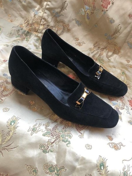 Women Bally Heels Black Suede 39