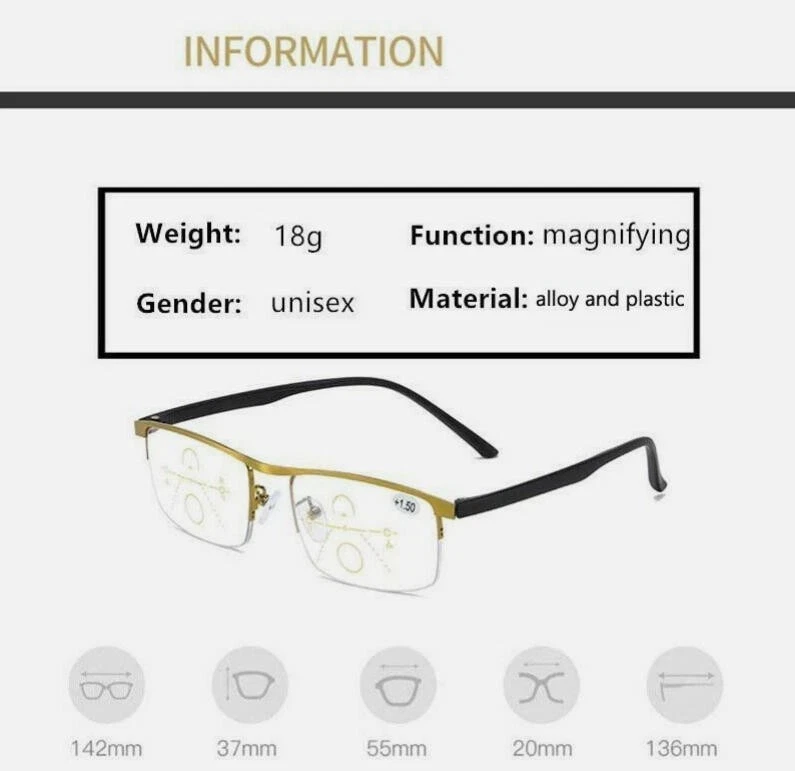 Deutsche intelligente farbige Gleitsicht Autofokus Lesebrille - Bild 3 von 4