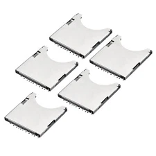 5 Pcs SD Memory Card Socket Holder Spring Loaded Push Type 10 Pin