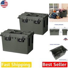 XL Stackable Storage Bins Green 2-Pack Lockable Water-Resistant Containers