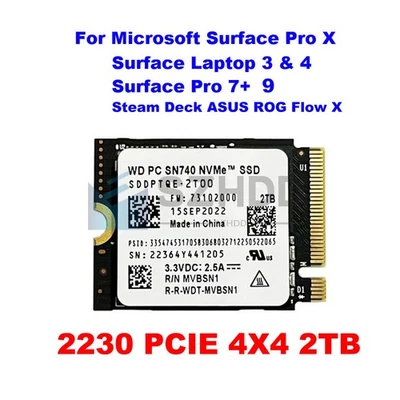 NUEVO WD 2TB 2230 SSD NVMe SN740 para Steam Deck ASUS ROG Flow X Ally Z1 Extreme