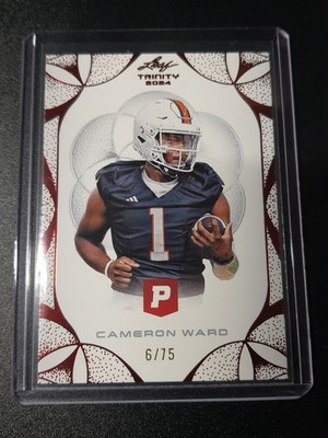 Cameron Ward - Leaf Trinity Pristine Football 2024 - Titans - Red - 6/75