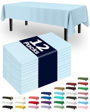 Plastic Table Cloth Disposable 12 Pack, 54 x 108 Inch Table Cloths, Easter Pa.