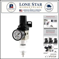 Efficient 1/4” NPT Compressed Air Filter Regulator, Compact Design with Gauge