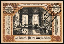 Notgeld Altrahlstedt, 1922, 25 Mark, Arbeitszimmer Detlev von Liliencron und Pf 