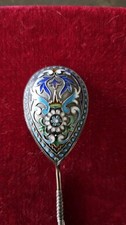 Ancienne cuillère russe en émail cloisonné