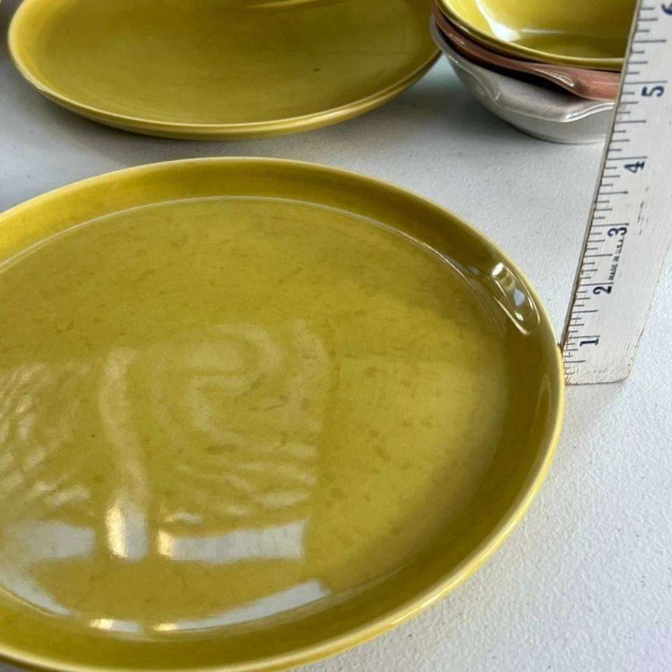 Russel Wright Steubenville Ceramic Bowls Lug Handle Plates Set MCM - Image 3 of 4