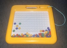 Vintage Nostalgic Redbox Magnetic Mosaic Set 1986 Magic Moving Beads Toy Game