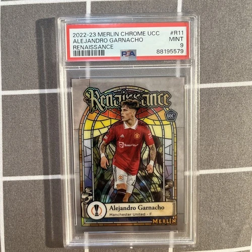 2022-23 Topps Merlin Chrome UCC Alejandro Garnacho Renaissance Rookie PSA 9 Mint
