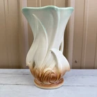 McCOY USA Pottery Arrowhead Vase in Rustic Glaze Vintage 10” Tall
