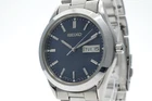 [Exc+5] SEIKO 7N43-9080 Vintage Day Date Navy Dial Quartz Men’s Watch JAPAN