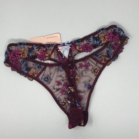 Agent Provocateur Bluebelle Burgundy Multi Thong AP5 Extra Large New