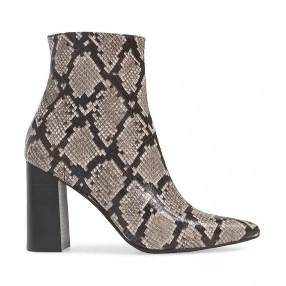 Jeffrey Campbell 'Raven' Python Leather Heeled Bo… - image 1
