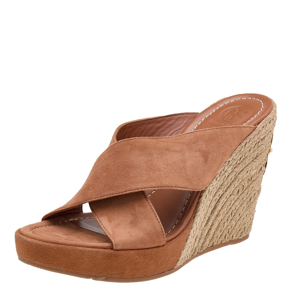 即完売★Tory Burch 厚底 サンダル CRISSCROSS ESPADRILLE SLIDE Amazon.com | Tory Burch T Monogram Cross Espadrille Slide