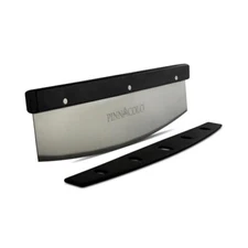PINNACOLO 14 Inch Sharpenable Rocker Cutter with Wood Top - Stainless Steel Blad