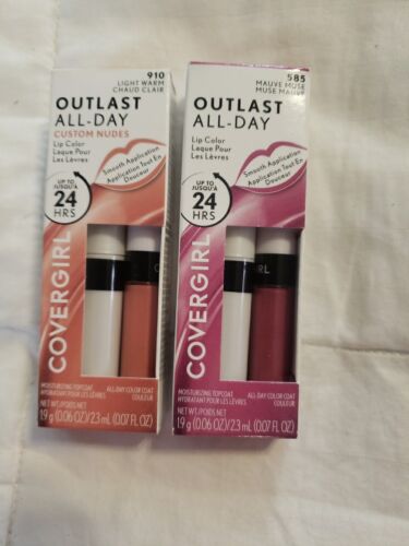 2-Covergirl Outlast 24HR All-Day Lip Color&Topcoat #585MAUVEΎLIGHT WARM*NIB* - Photo 1/5