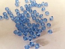 72 Preciosa Machine Cut Bicone Beads 4mm Light Sapphire