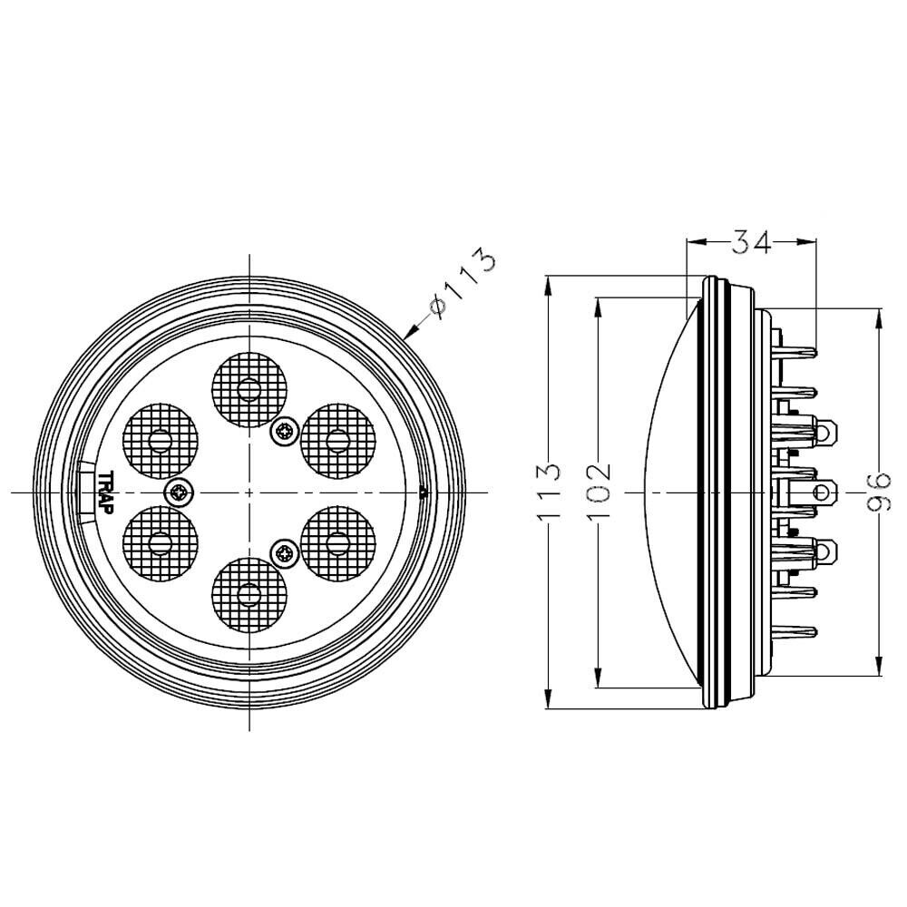Fits 4411 Sealed Trap Beam LED Headlight (4.5 inch Round) PAR36-LED ...