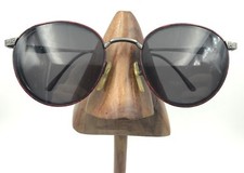 Vintage Red Marble Silver Metal Round Sunglasses FRAMES ONLY