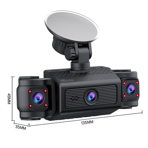 3 Channel Car Dash Cam 1080P Front Left Right Night Vision Driving Video Camera - Picture 10 of 14