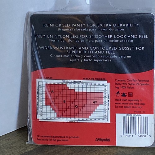 Vtg No Nonsense Sz B Med/Tall Premium Nylon Pantyhose Beige Reinforced Toe - Bild 2 von 2